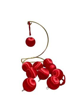 Vintage Satin Sheen Mini Christmas Ornaments Red Set Of 10 Holiday Decor
